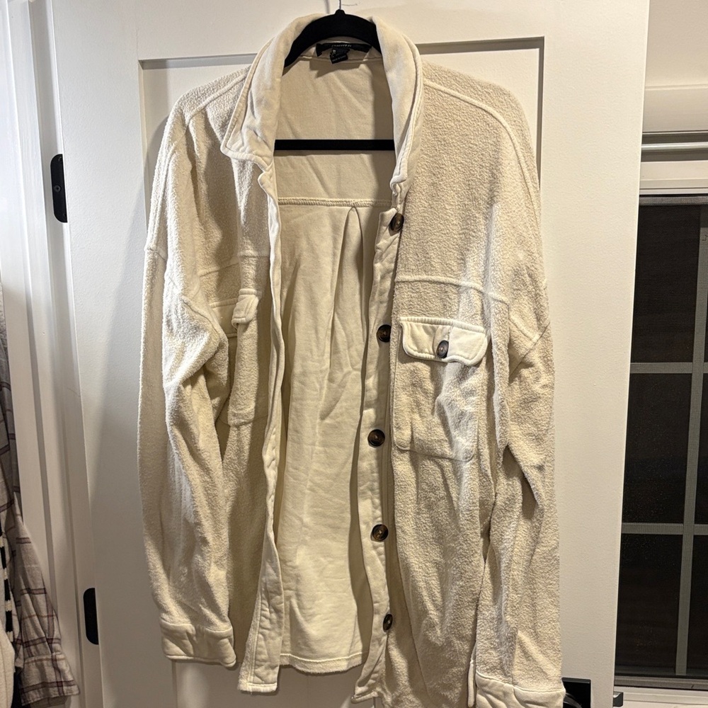 Forever 21 Off-White Shirt Jacket